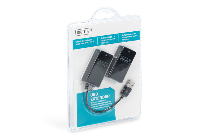 Digitus USB 1.1 Mesafe Uzatma Cihazı, CAT 6/6A/7 AWG23 S/FTP Ya Da F/FTP Kablo Kullanıldığında Maksimum Mesafe 45 Metre (DA-70139-2) 6