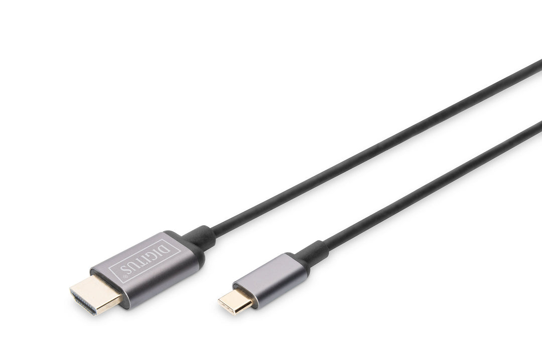 Digitus USB-C HDMI Görüntü Adaptör Kablosu, UHD 4K/30Hz, 1.8 Metre, Siyah Renk, Metal Gövde (DA-70821) 2