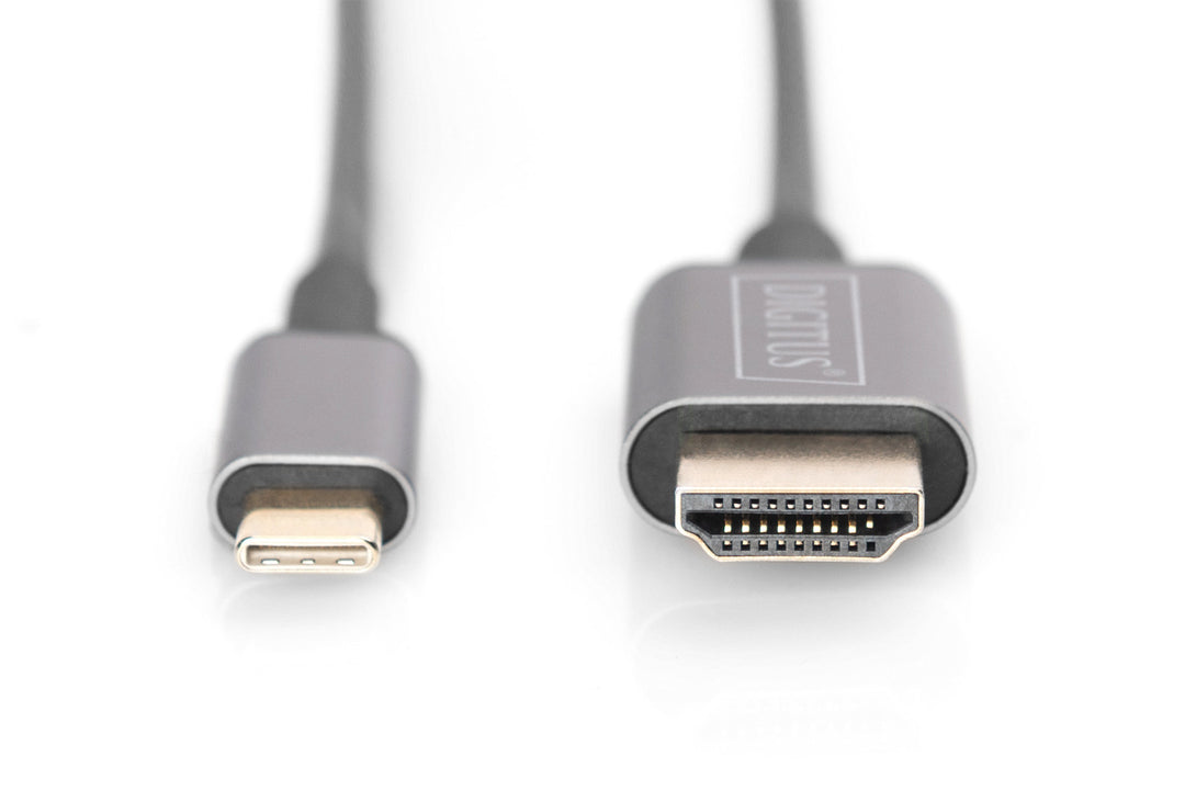 Digitus USB-C HDMI Görüntü Adaptör Kablosu, UHD 4K/30Hz, 1.8 Metre, Siyah Renk, Metal Gövde (DA-70821) 3