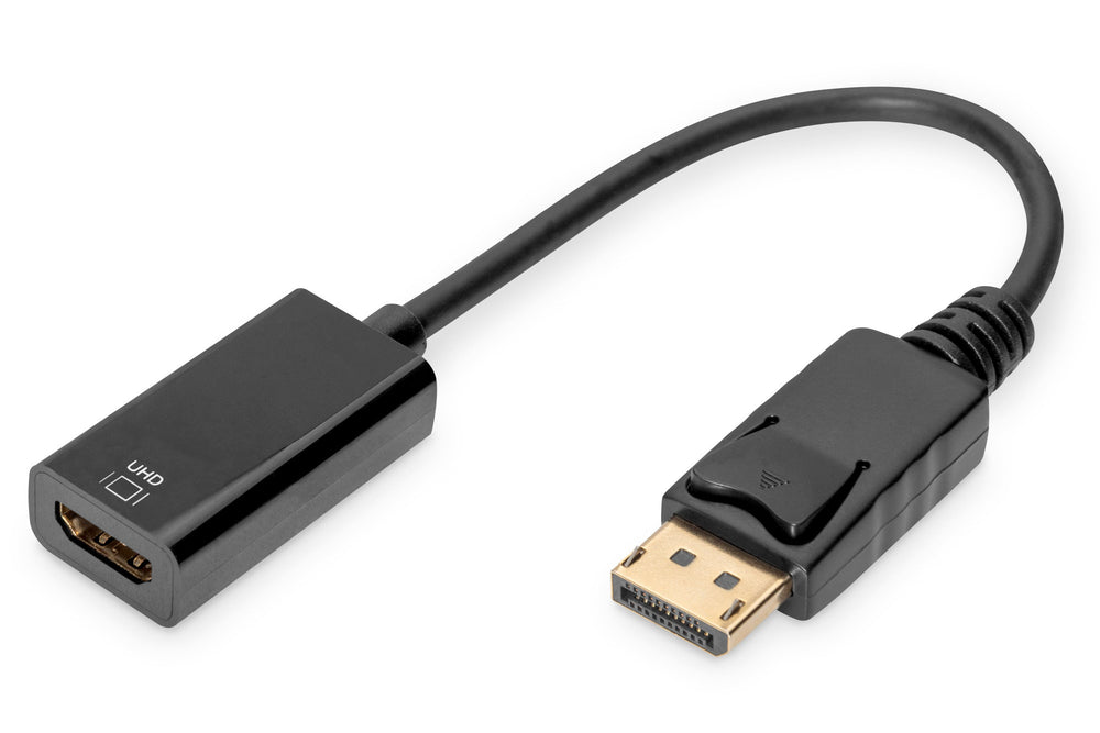Digitus Aktif DisplayPort HDMI Adaptörü / Çeviricisi, DP Erkek HDMI Tip A Dişi, HDMI 2.0, Kilit Mekanizmalı, Kablolu, 0.2 Metre (DB-340415-002-S) 2