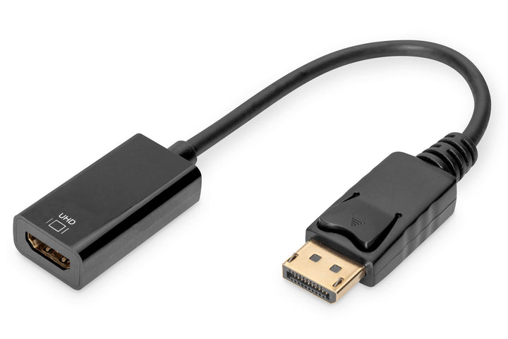 Digitus Aktif DisplayPort HDMI Adaptörü / Çeviricisi, DP Erkek HDMI Tip A Dişi, HDMI 2.0, Kilit Mekanizmalı, Kablolu, 0.2 Metre (DB-340415-002-S) 2