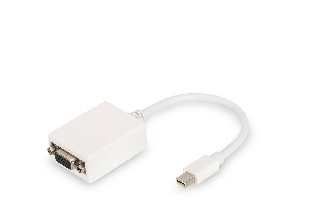 Digitus DisplayPort Adaptör Kablosu, Tip Mini DP Erkek HD15 Dişi, 0.15 Metre, Full HD, DP 1.1a, Beyaz Renk (DB-340407-001-W)