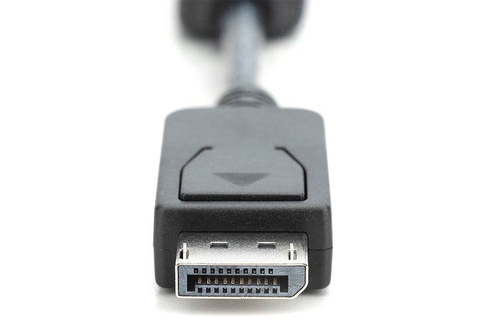 Digitus DisplayPort (DP) HDMI Adaptörü, Kablolu, DP Erkek - HDMI Tip A Dişi, AWG: 28, Çift Kat Zırhlı, 0.15 Metre, Kilit Mekanizmalı, DP 1.1a Uyumlu, Siyah Renk (AK-340400-001-S) 2