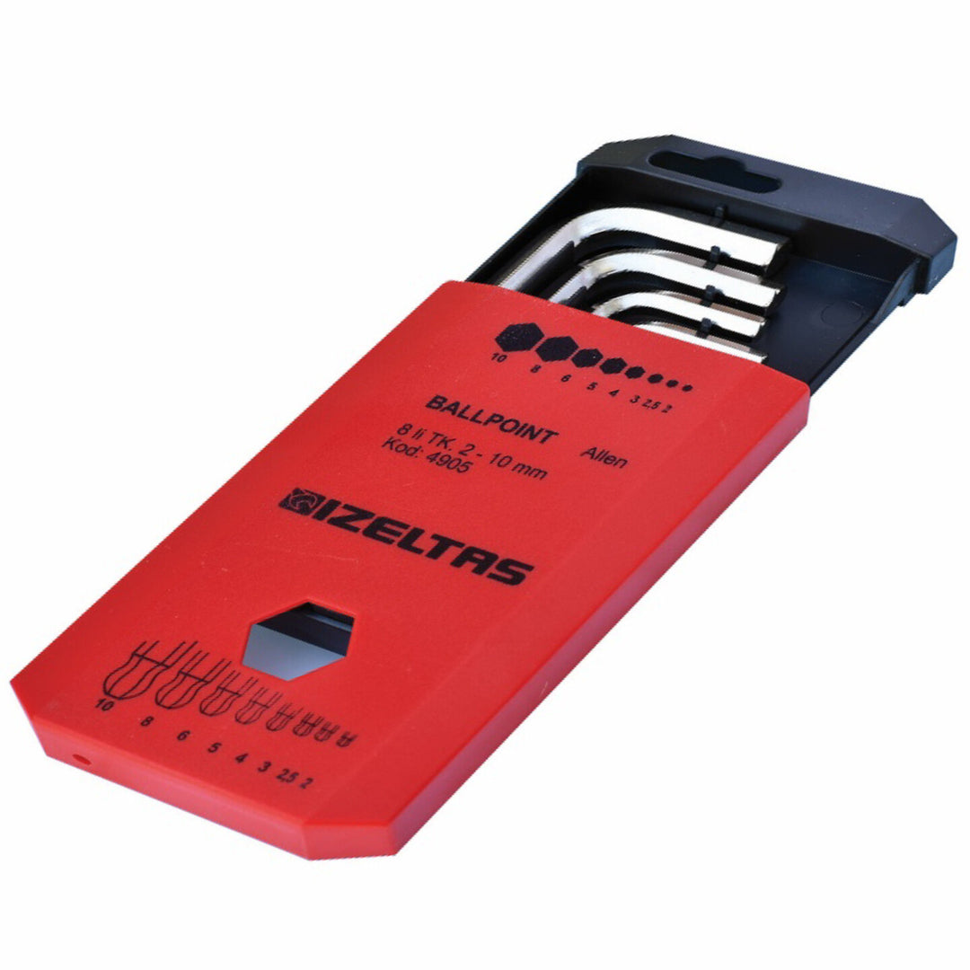 İzeltaş 8` li Ballpoint Hexagon Allen Anahtar Takımı