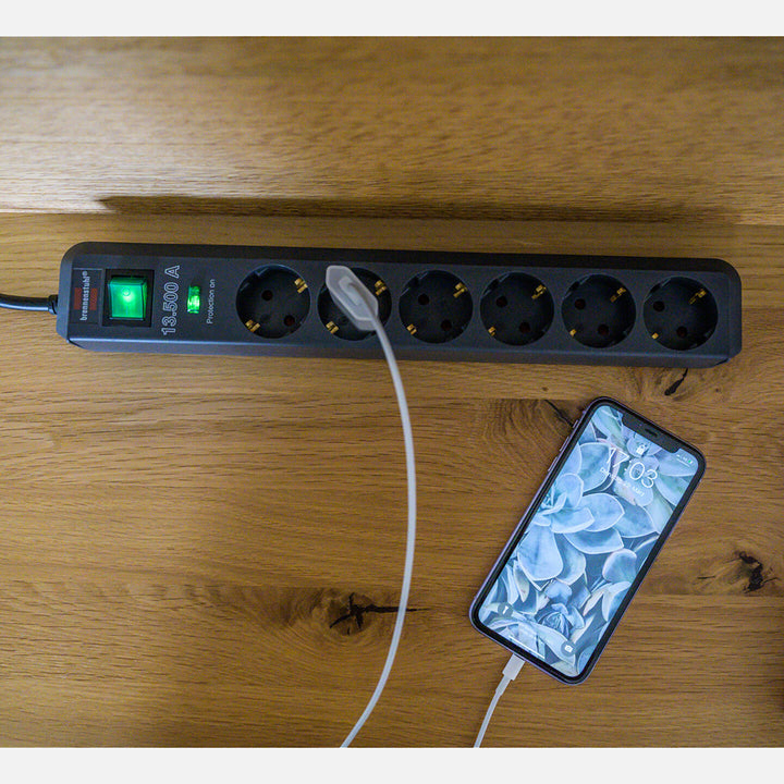 Brennenstuhl Eco Line 6`lı 13.500A Akım Korumalı Anahtarlı Priz 6