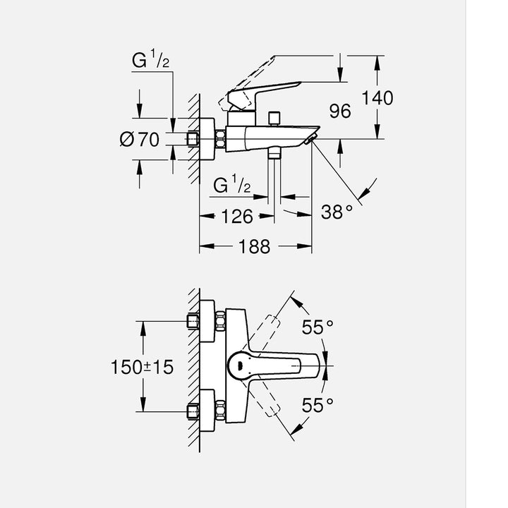 Grohe Start Siyah Banyo Bataryası 7