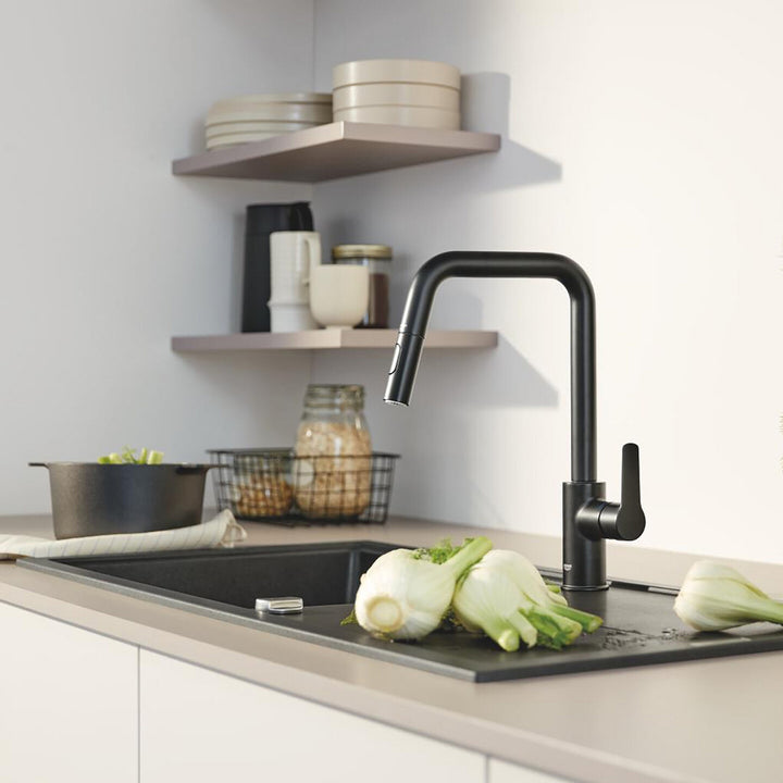 Grohe Start Siyah U Borulu Spiralli Eviye Bataryası 3