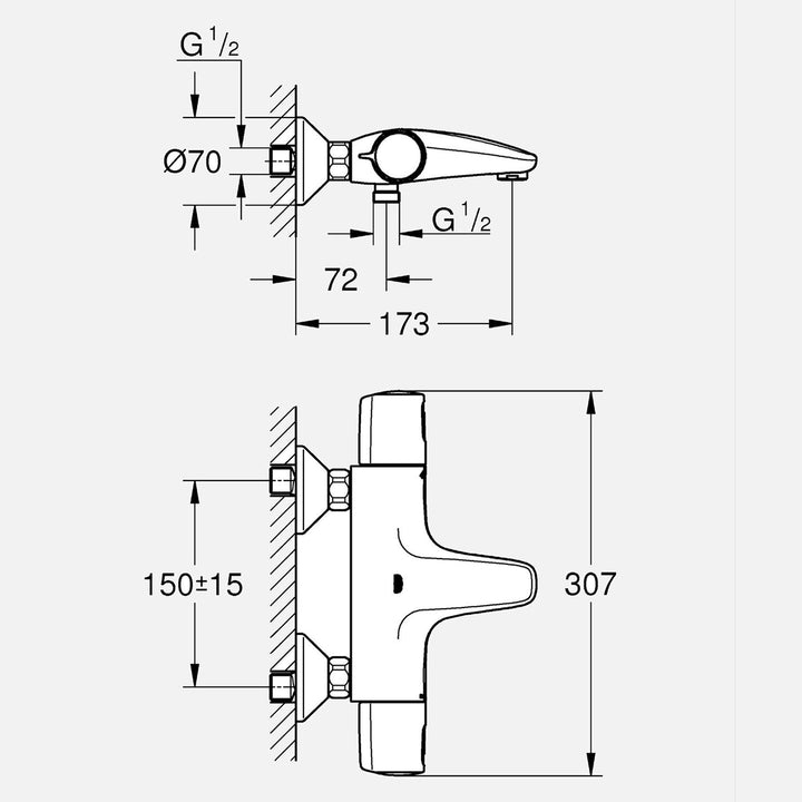 Grohe Yeni Precision Trend Termostat Bataryası 5