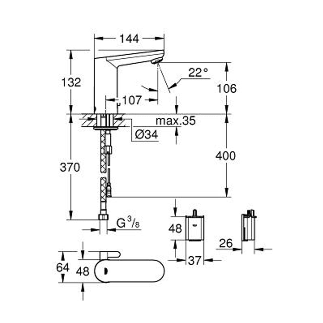 Grohe Get Fotoselli Lavabo Bataryası 4