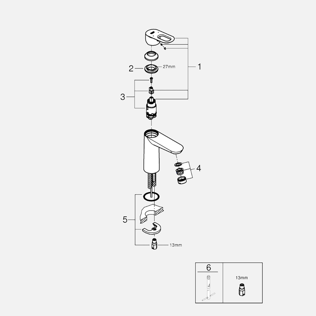 Grohe Start Loop Orta Boy Lavabo Bataryası 3
