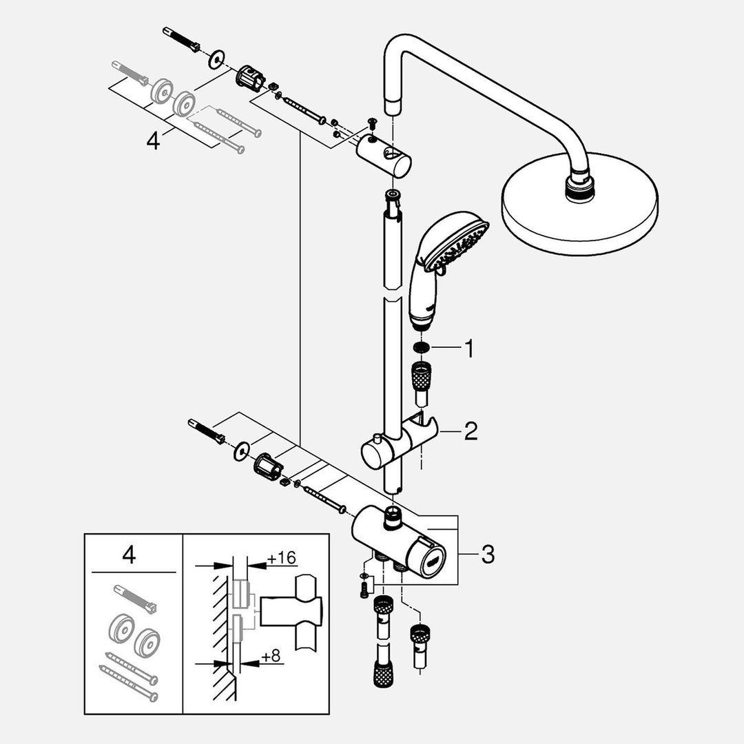 Grohe New Tempesta Kolonlu Duş Sistemi 4