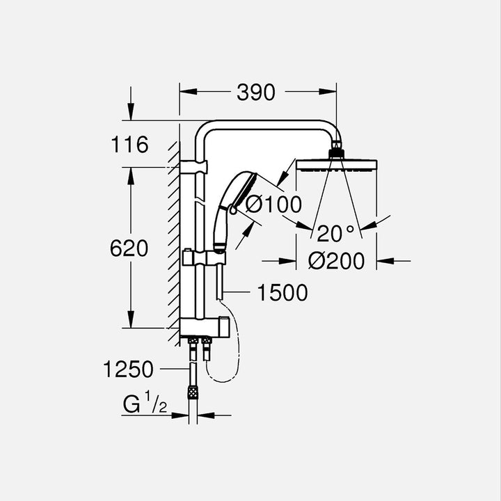 Grohe New Tempesta Kolonlu Duş Sistemi 5