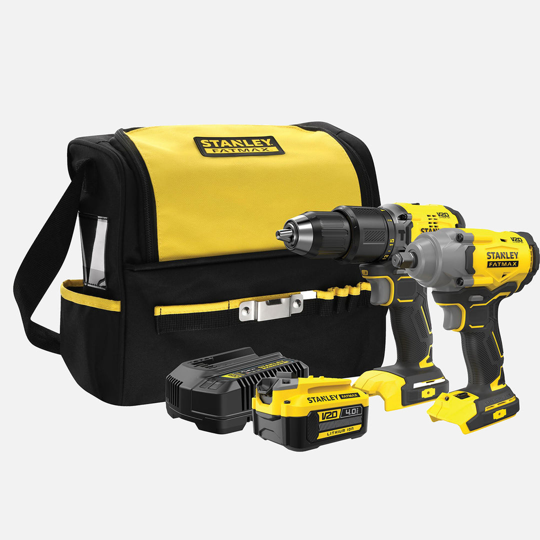 Stanley SFMCK217M1S-QW 18V Akülü Darbeli Matkap ve Somun Sıkma 2`li Seti (SFMCD715(Kömürsüz) SfmcF920(Kömürsüz) 4Ah Hızlı Şarj Aleti (SFMCB14) Bez Çanta