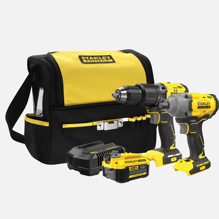 Stanley SFMCK217M1S-QW 18V Akülü Darbeli Matkap ve Somun Sıkma 2`li Seti (SFMCD715(Kömürsüz) SfmcF920(Kömürsüz) 4Ah Hızlı Şarj Aleti (SFMCB14) Bez Çanta
