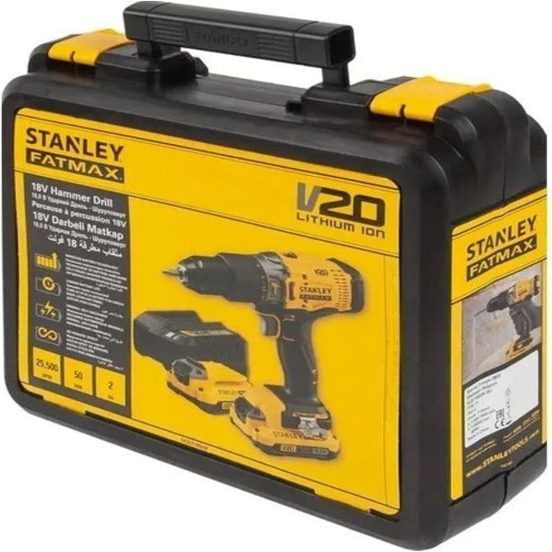 Stanley Fatmax Scd718D2K-Tr 18V 2.0Ah V 20 Li-ion Çift Akülü Darbeli Matkap 10
