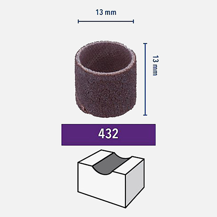 13 mm Çaplı 120 Kum Kalınlıklı Zımpara Şeridi 6`lı 4