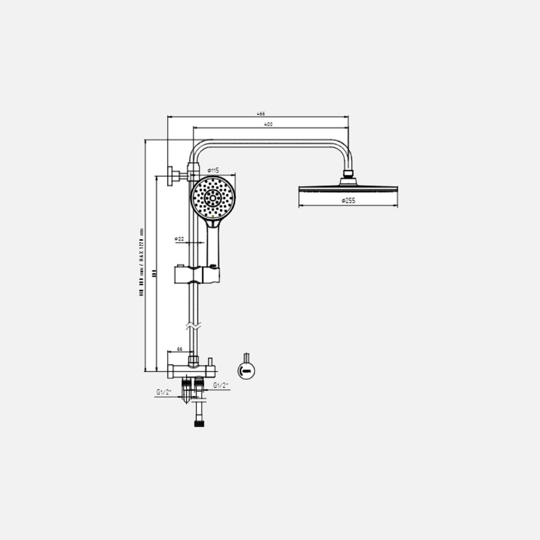 ECA Dalia Plus Teleskobik Kolonlu Duş Seti 3
