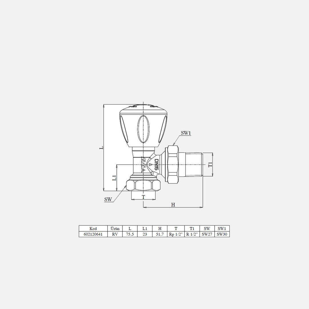 ECA Rv3 Radyatör Vanası Köşe 5