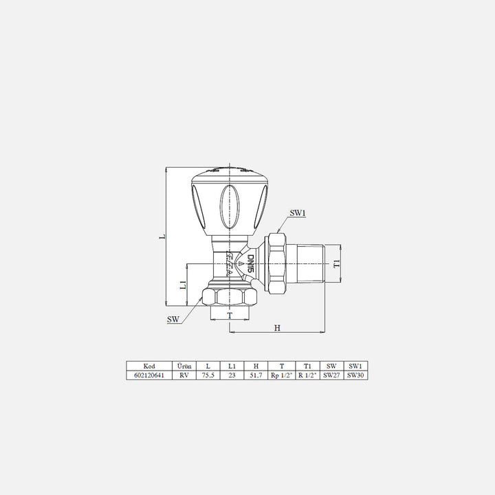ECA Rv3 Radyatör Vanası Köşe 5