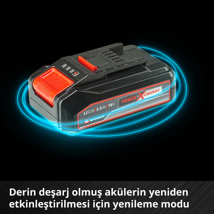 Einhell Power X-Change 18V 2,5 Ah Li-ion Akü 3A Şarj Cihazı 4