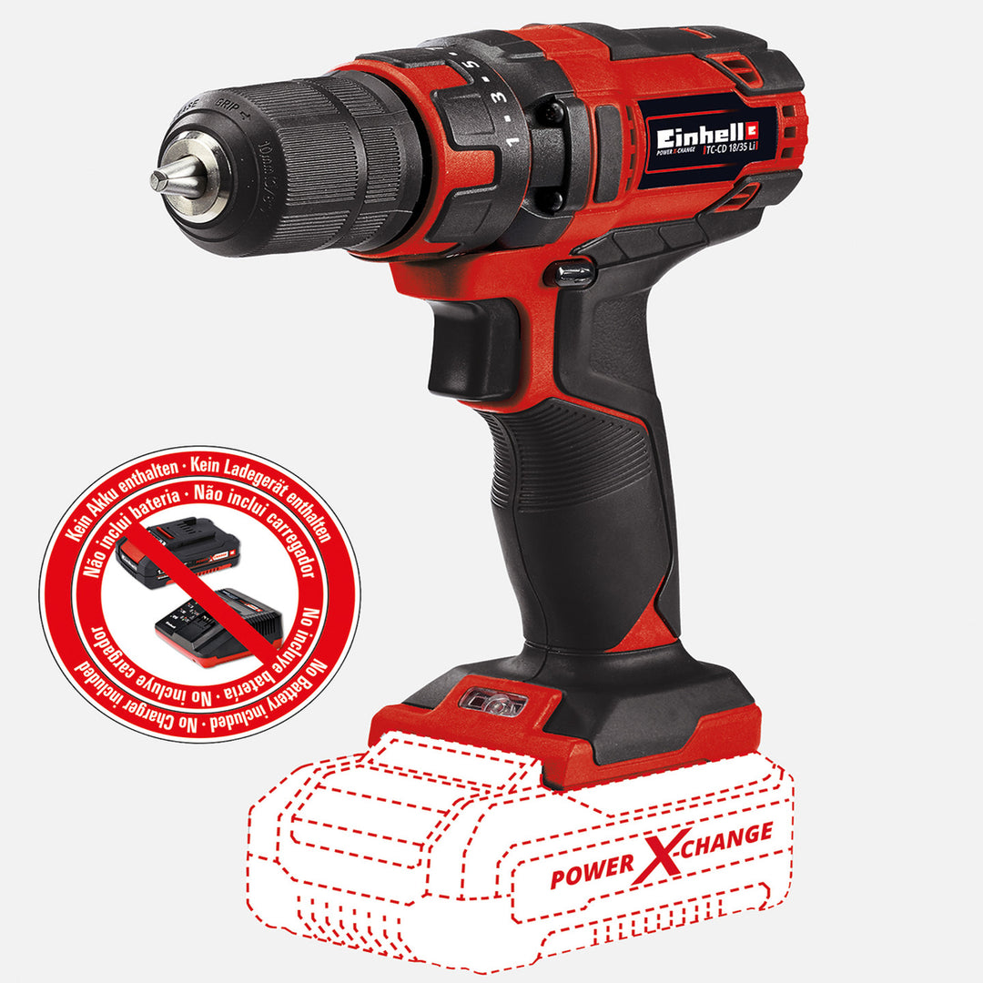 Einhell TC-CD 18/35Li Li-ion Darbesiz Akülü Matkap -Solo (Akü ve Şarj Cihazı Dahil Değildir.)