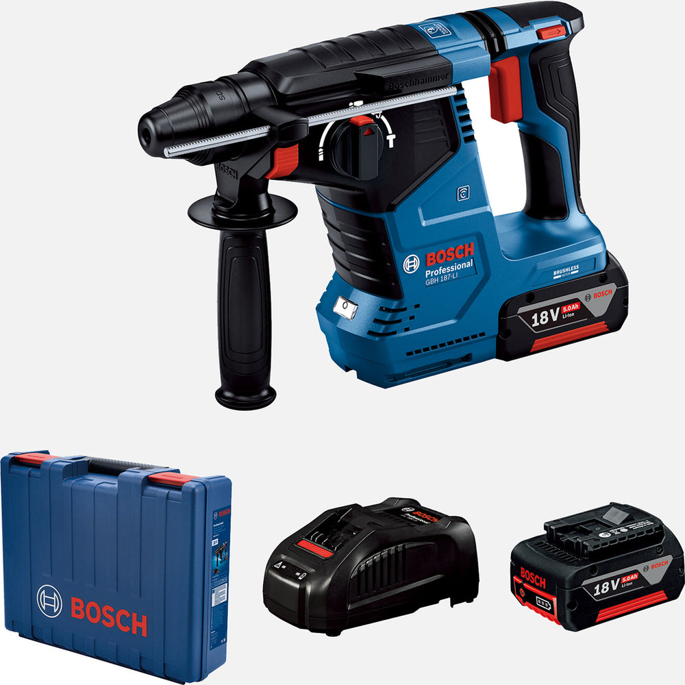 Bosch GBH 187-LI One Chuck 2x5.0 Ah. GAL 1880 Akülü Kırıcı Delici 2