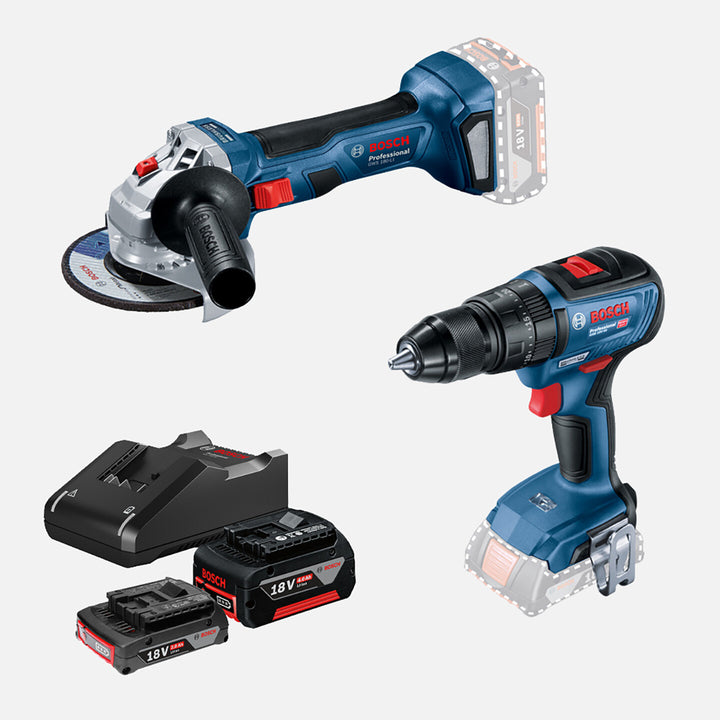 Bosch GWS 180-LI GSB 18V-50 (1 x 2.0 Ah; 1 x 4.0 Ah, GAL 18V-40) Makine Seti