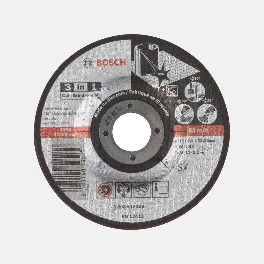 Bosch 3`ü Birarada 115x2,2 mm Kesmetaşlamapolisaj