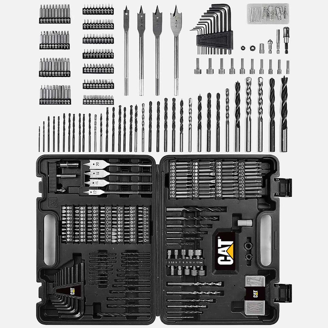 Cat DX12SET 18Volt/2.0Ah Li-ion Çift Akülü Kömürsüz Profesyonel Şarjlı Darbeli Matkap (201 Parça Delme/Vidalama Uç Seti Hediye) 3