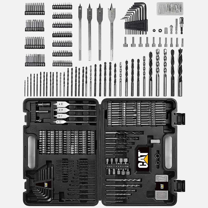 Cat DX12SET 18Volt/2.0Ah Li-ion Çift Akülü Kömürsüz Profesyonel Şarjlı Darbeli Matkap (201 Parça Delme/Vidalama Uç Seti Hediye) 4