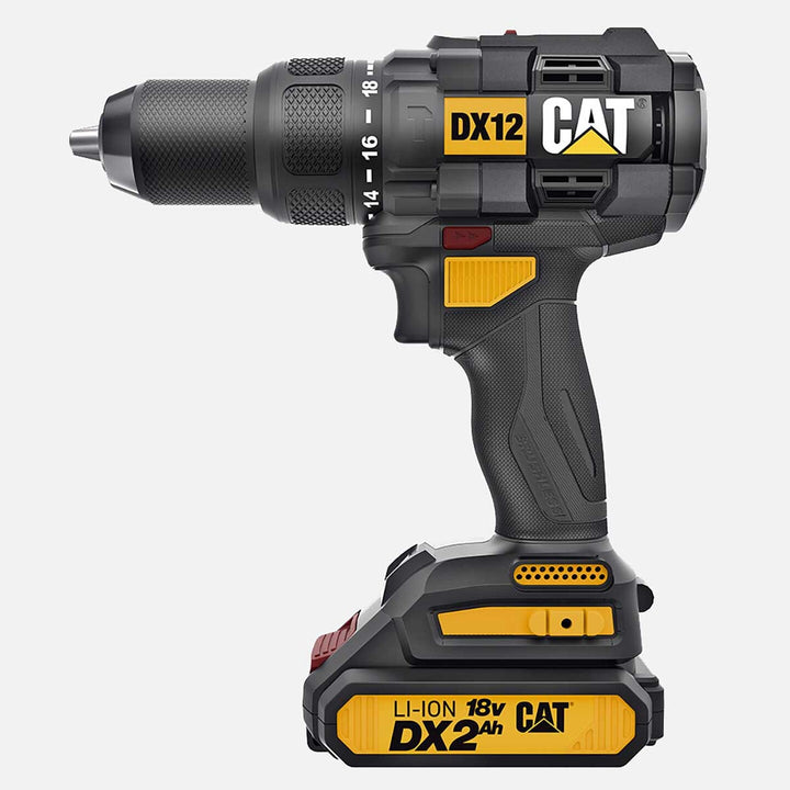 Cat DX12SET 18Volt/2.0Ah Li-ion Çift Akülü Kömürsüz Profesyonel Şarjlı Darbeli Matkap (201 Parça Delme/Vidalama Uç Seti Hediye) 5