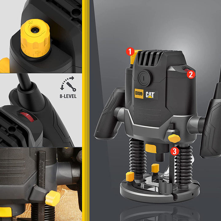 CAT DX89 2100Watt 12mm Profesyonel El Frezesi 9