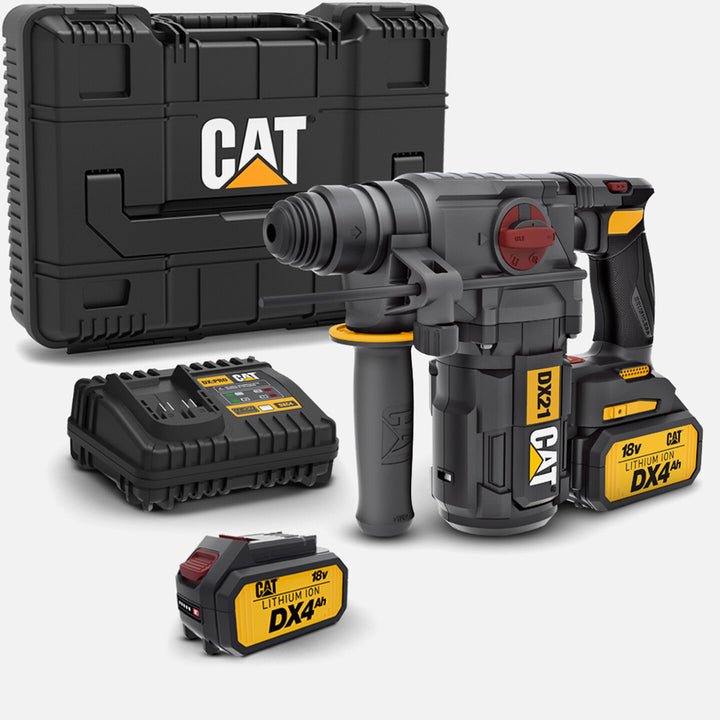 CAT DX21 18Volt 4.0Ah 2.2J Li-ion Çift Akülü Şarjlı Kömürsüz Profesyonel SDS-Plus Pnömatik Kırıcı Delici 5