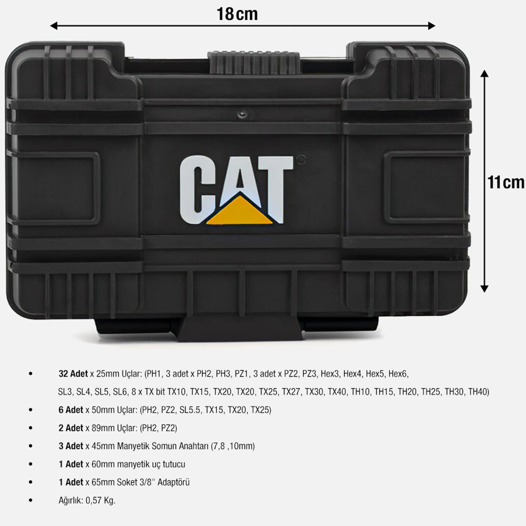 CAT DA01902 45 Parça Manganez Fosfat Alaşımlı Vidalama Uç Seti 6