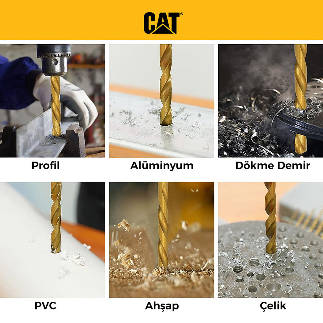 Cat DA02901 16 Parça Profesyonel Titanyum Kaplama HSS Metal Delici Matkap Ucu 5