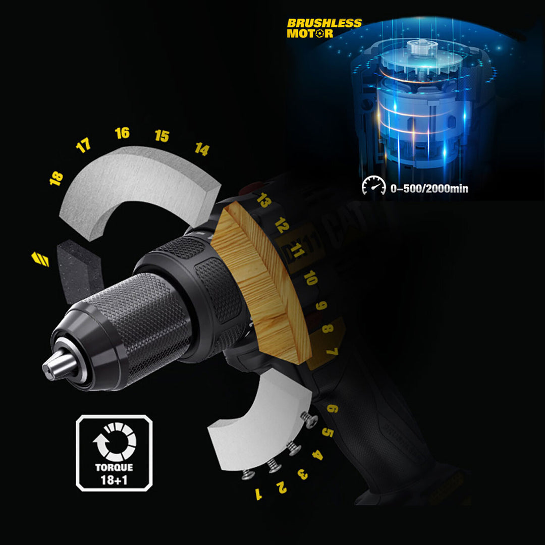 CAT DX155.1 18Volt/2.0Ah Li-ion Çift Akülü Profesyonel Şarjlı Darbeli Matkap 4