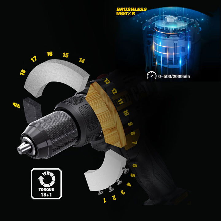 CAT DX155.1 18Volt/2.0Ah Li-ion Çift Akülü Profesyonel Şarjlı Darbeli Matkap 4