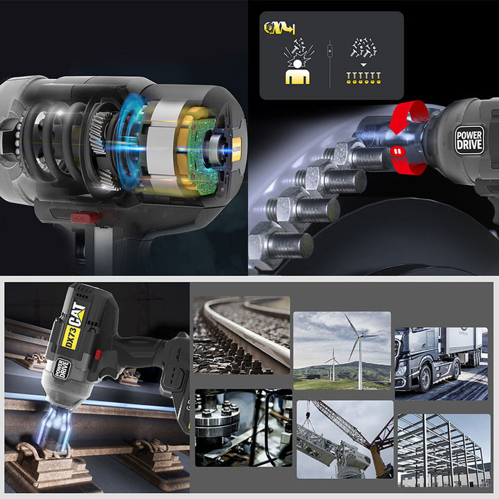 CAT DX73 18Volt 4.0 Ah. Çift Akülü 1700/2100Nm Kömürsüz Profesyonel Şarjlı Somun Sıkma 3