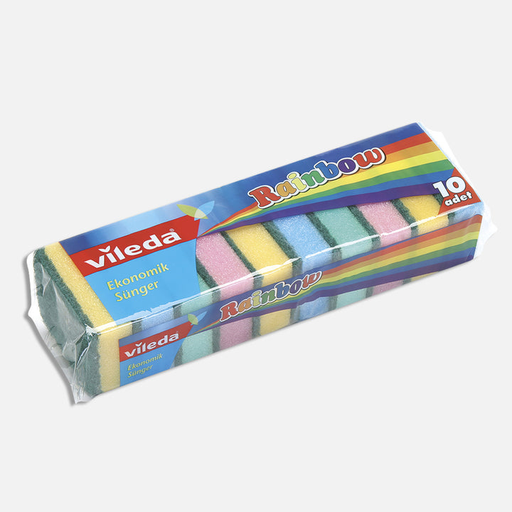 Vileda Rainbow 10`lu Dikdörtgen Bulaşık Süngeri 2