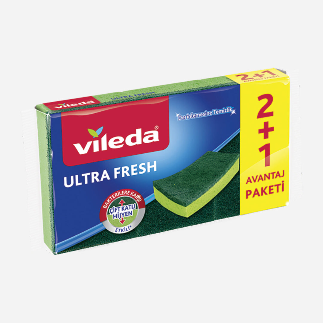 Vileda Ultra Fresh 3`lü Dikdörtgen Sünger