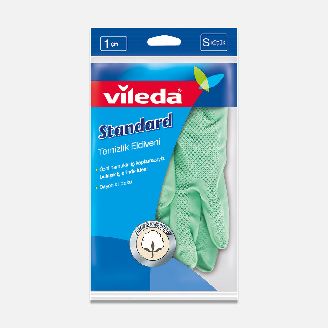 Vileda Pamuklu Tek Small Temizlik Eldiveni Yeşil 4