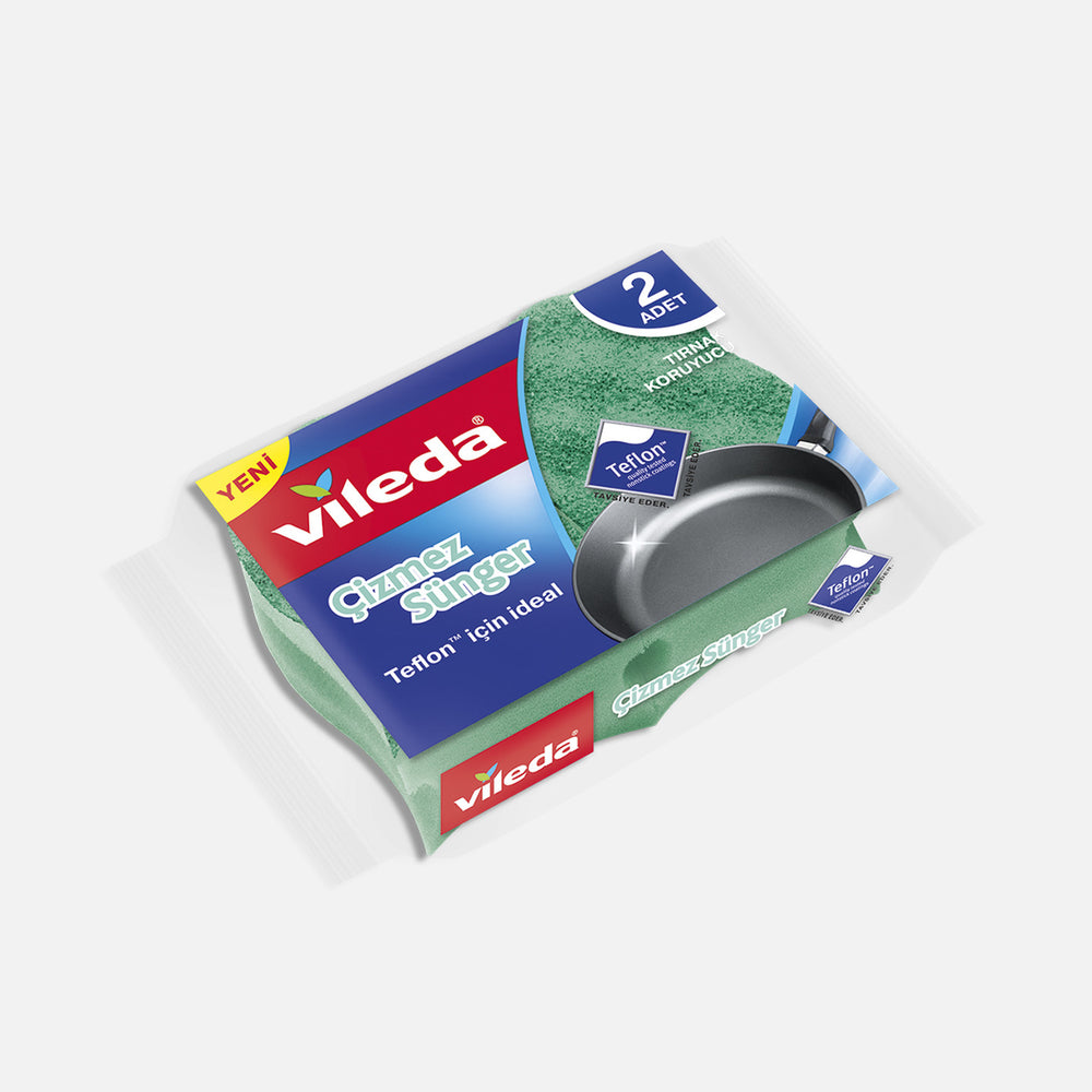 Vileda Oluklu Çizmez 2`li Oval Bulaşık Süngeri 2