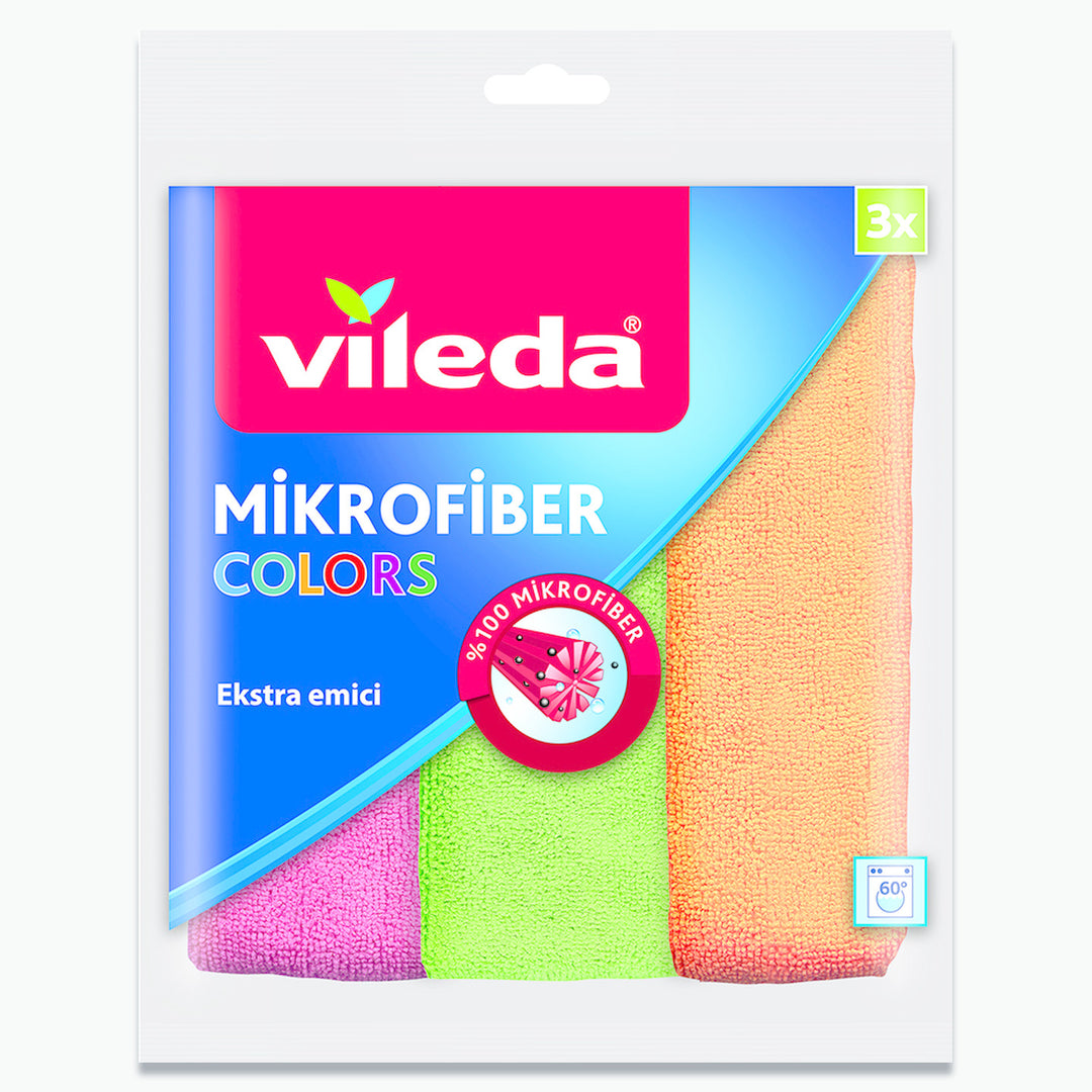 Vileda Colors Ekstra Emici Mikrofiber Bez 3`lü Paket