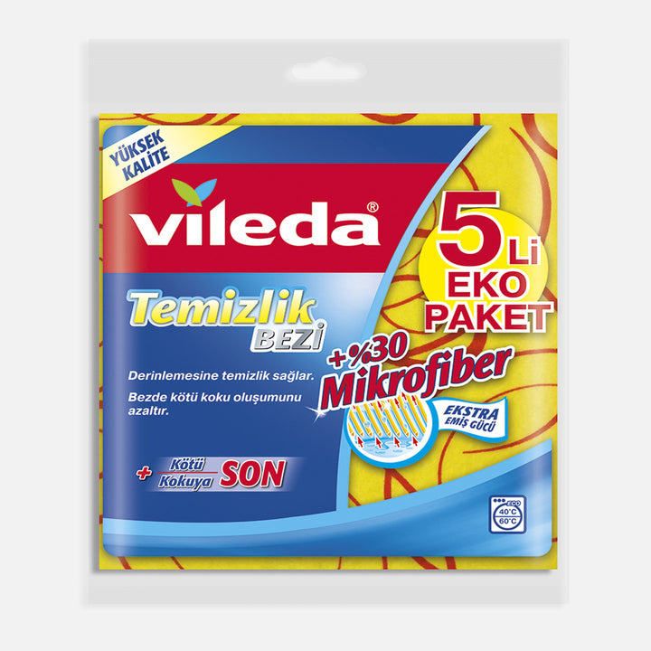 Vileda %30 Mikrofiberli Temizlik Bezi 5`li Paket 4
