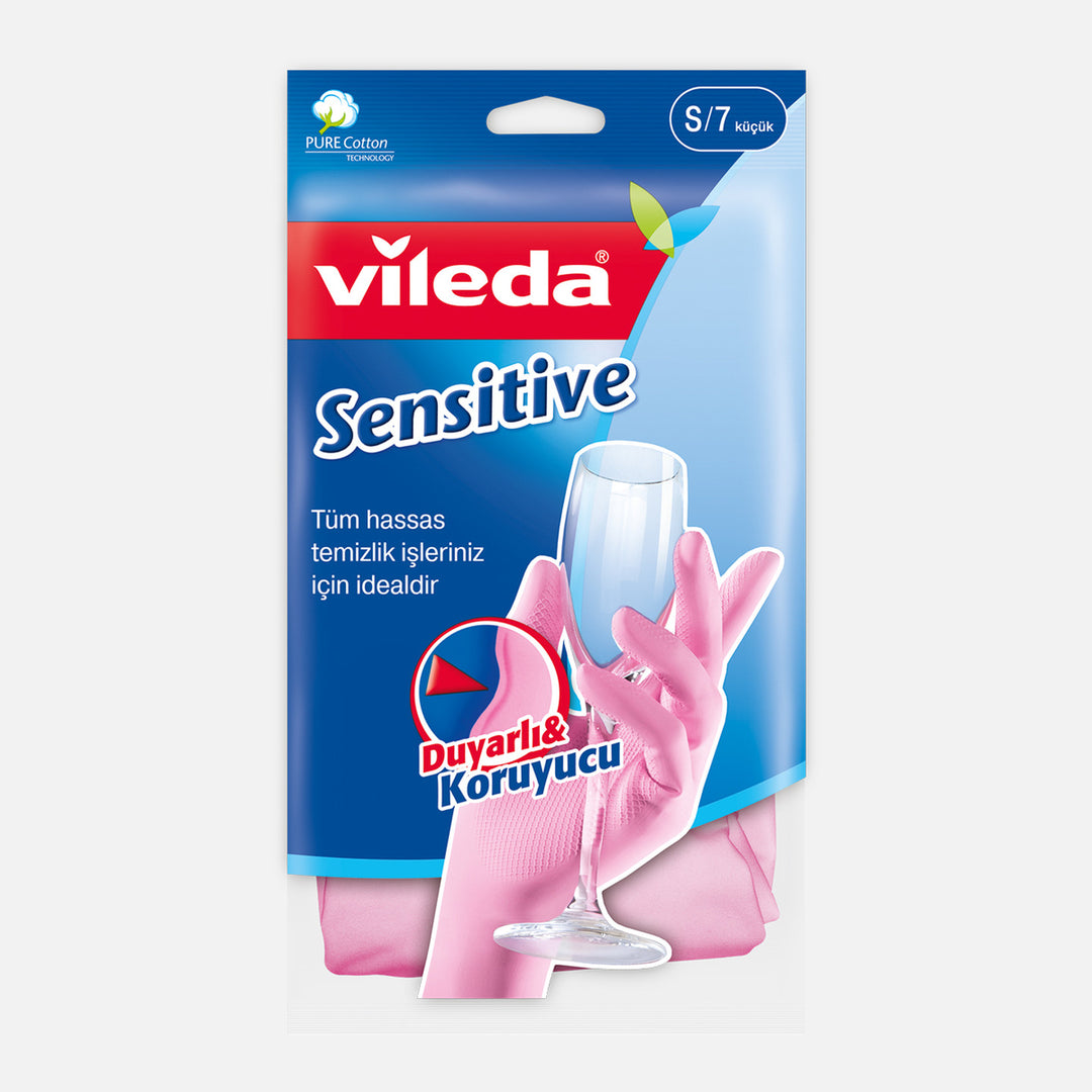 Vileda Candy Pink Sensitive Pamuklu Tek Small Temizlik Eldiveni Pembe 4