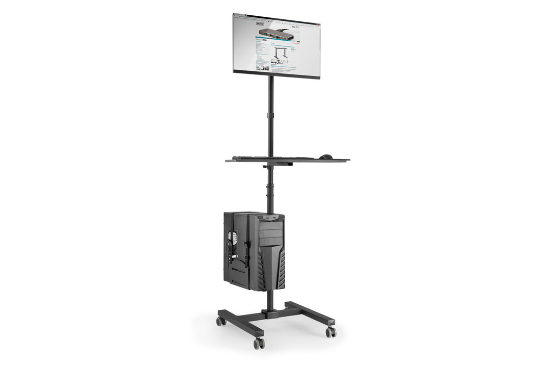 Digitus DIGITUS Mobile Workstation (Monitor Mount, PC Holder) Max. 8 Kg Load,32&quot; Screen Max., Black (DA-90374) 4