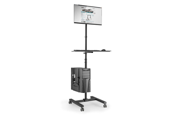 Digitus DIGITUS Mobile Workstation (Monitor Mount, PC Holder) Max. 8 Kg Load,32&quot; Screen Max., Black (DA-90374) 4