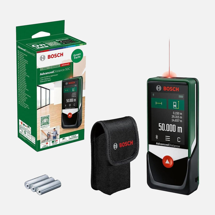 Bosch Advanced Distance 50C Dijital Lazerli Uzaklık Ölçer(Bosch Atino 1,5 metre Çizgi Lazer Hediye) 9