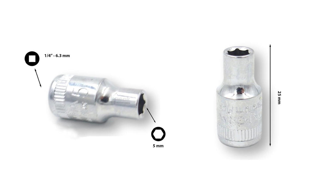 Ceta Form ¼” 5 mm 6 Köşe Lokma Anahtar C02-H050 2