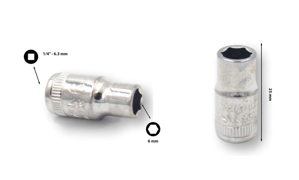 Ceta Form ¼” 6 mm 6 Köşe Lokma Anahtar C02-H060 2